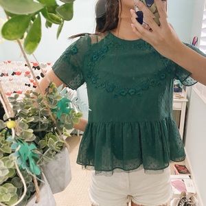 Zara Green Blouse